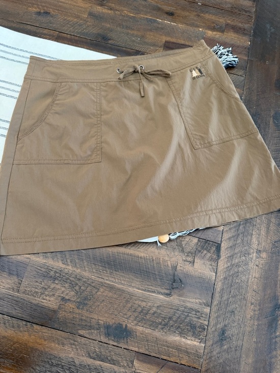 Life Is Good Dresses & Skirts - Life Is Good Tan Drawstring Pocket Mini Skort